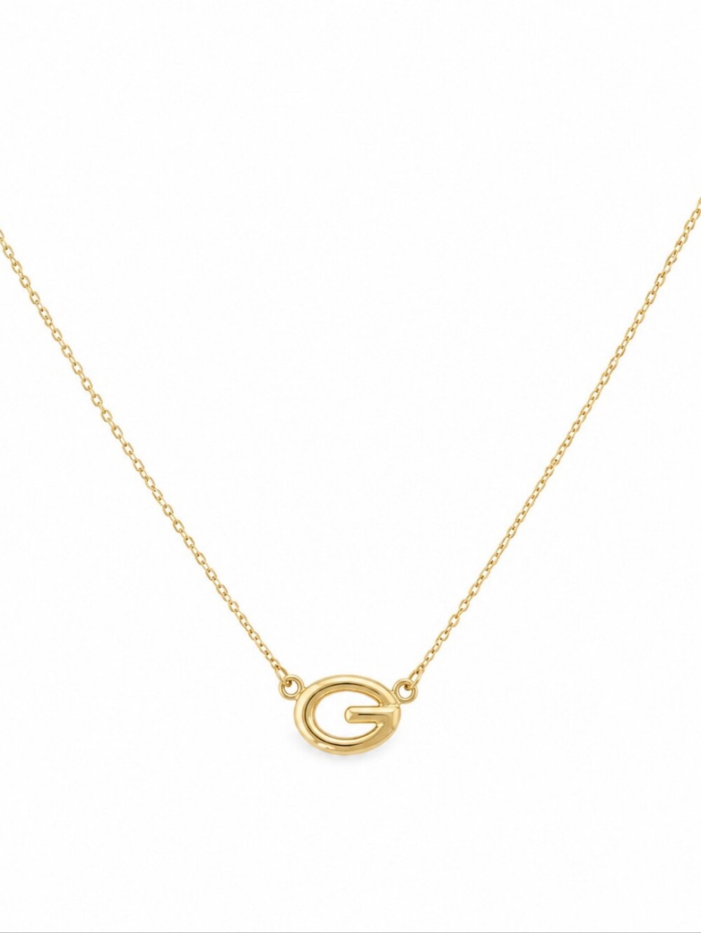 Givenchy Gold Tone G Logo Pendant Necklace With 14", Display Frame